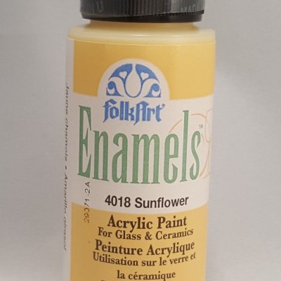 Frasco de tinta acrílica amarela FolkArt Enamels de 59 ml