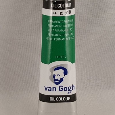 Tubo de tinta óleo van Gogh verde permanente número 619