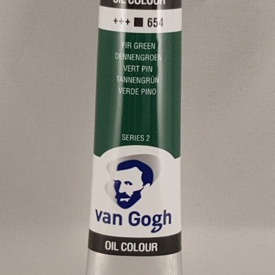 Tubo de tinta a óleo Van Gogh cor verde abeto com rótulo e tampa