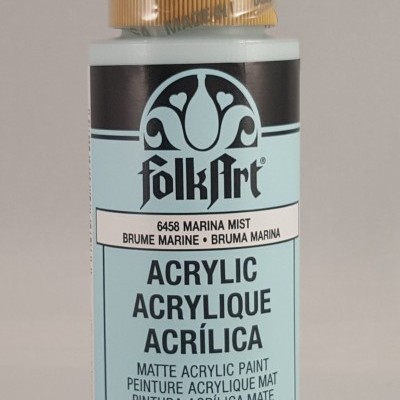 Garrafa de tinta acrílica FolkArt cor Marina Mist com rótulo e tampa selada