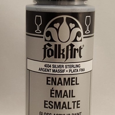 Frasco de tinta acrílica brilhante FolkArt Silver Sterling 59 ml