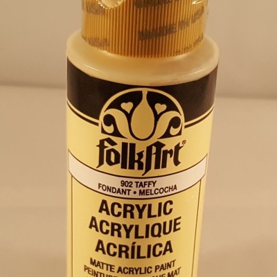 Frasco de tinta acrílica FolkArt 59 ml cor Taffy com tampa dourada
