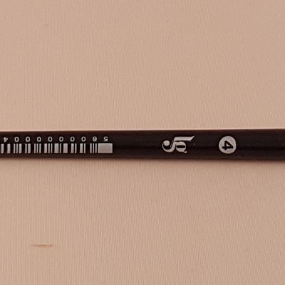 Pincel de pintura com cabo preto e cerdas brancas