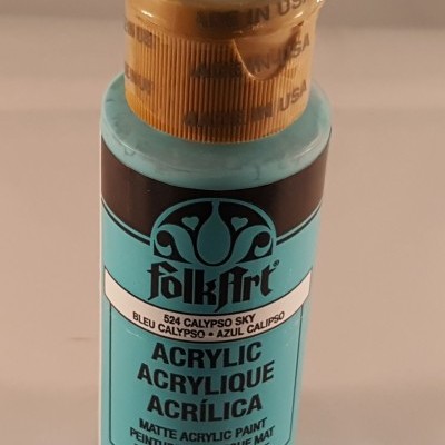 Frasco de tinta acrílica azul Calypso Sky da marca FolkArt