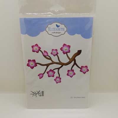 Embalagem de produto craft com ramo de cerejeira rosa da marca ELIZABETH