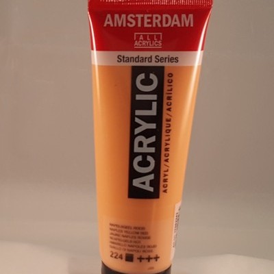 Tubo de tinta acrílica Amsterdam Standard Series laranja com tampa preta