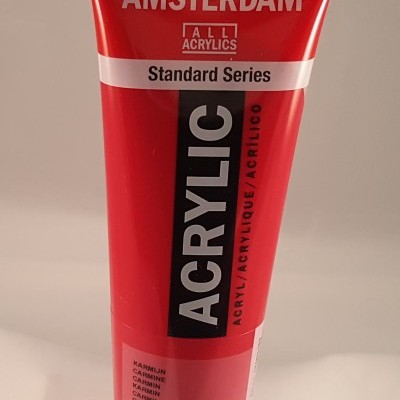 Tubo de tinta acrílica vermelho carmim Amsterdam Standard Series