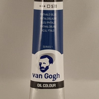 Tubo de tinta óleo azul ftalo da marca Van Gogh