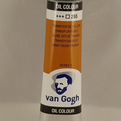 Tubo de tinta a óleo Van Gogh amarelo óxido transparente.