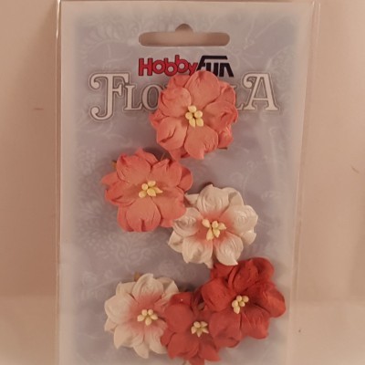 Flores artificiais de papel em embalagem Hobby Fun