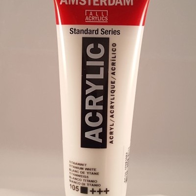 Tubo de tinta acrílica Amsterdam Standard Series cor branco de titânio