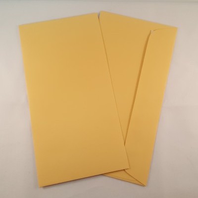 Dois envelopes amarelos sobre fundo branco