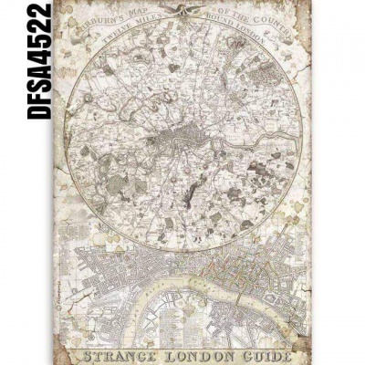 Mapa antigo estilo vintage de Londres com texto decorativo