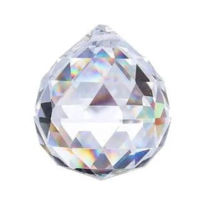 Cristal multifacetado transparente em forma de gota