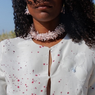 Fleur Hand-Embroidered Cropped Jacket