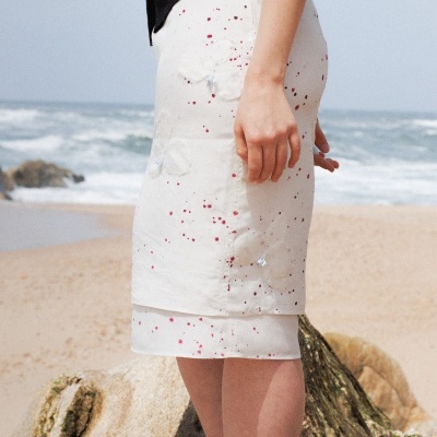 Fleur Hand-Embroidered Skirt
