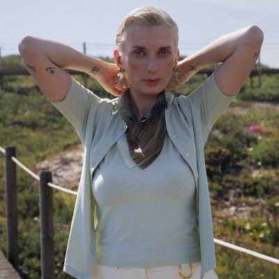 Béryl Knit Jacket with Built-In Top in green