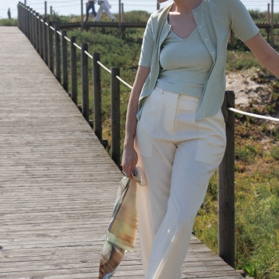 Béryl Knit Jacket with Built-In Top in Black