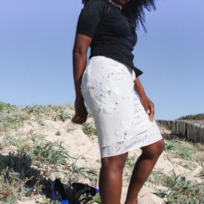 Fleur Hand-Embroidered Skirt