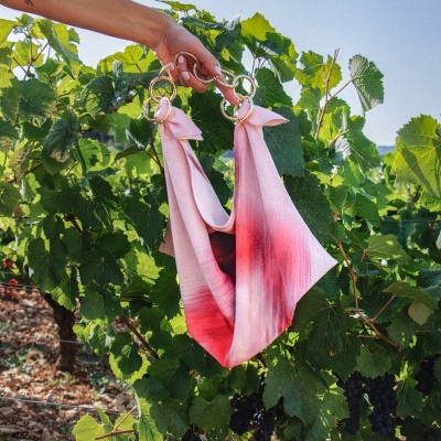 Michel Juillot Silk Bag with Golden Rings