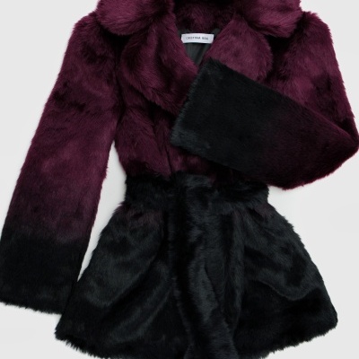Pinot Noir Faux Fur Coat