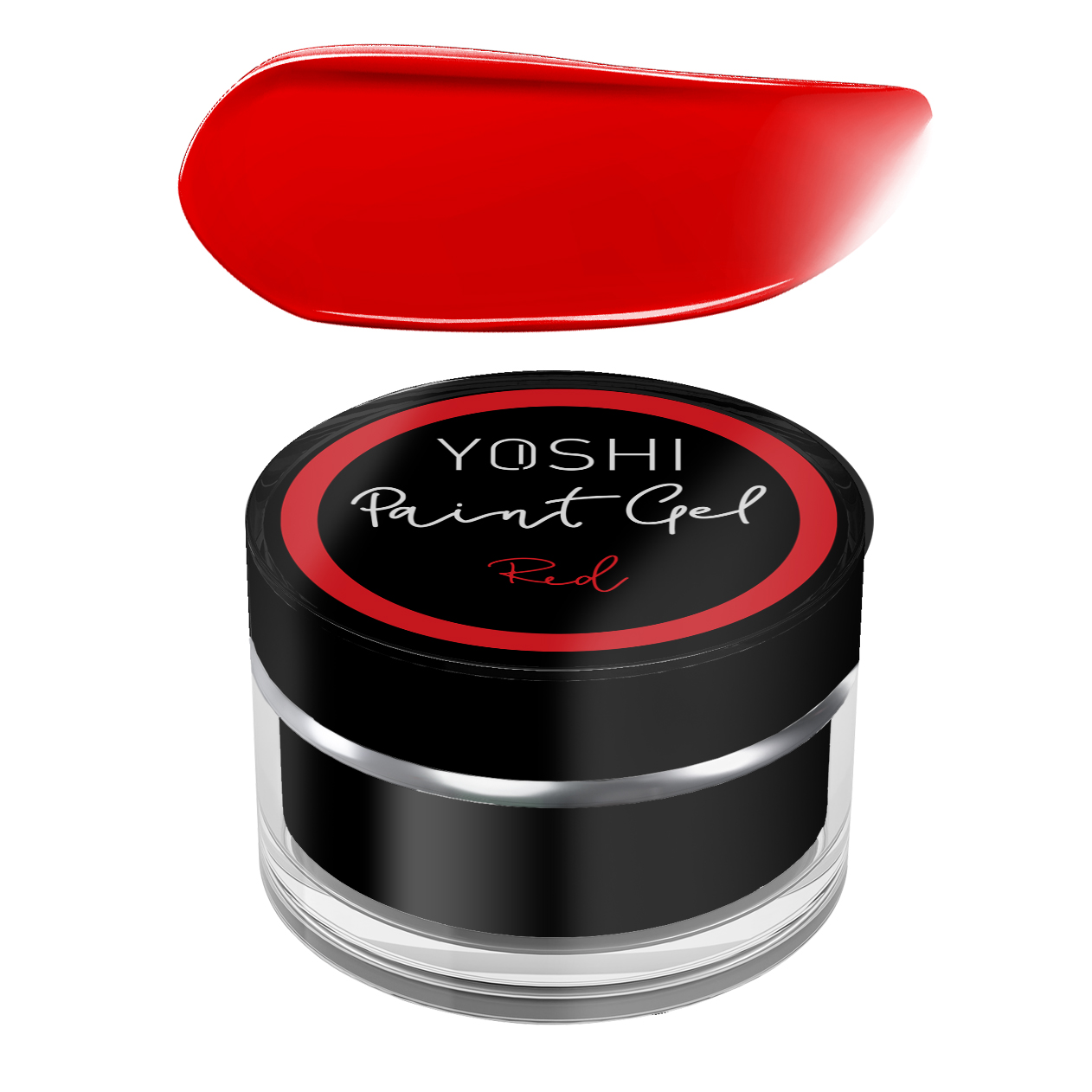 Yoshi Paint Gel - Red Frasco de gel de pintura vermelha YOSHI paint gel com amostra da cor