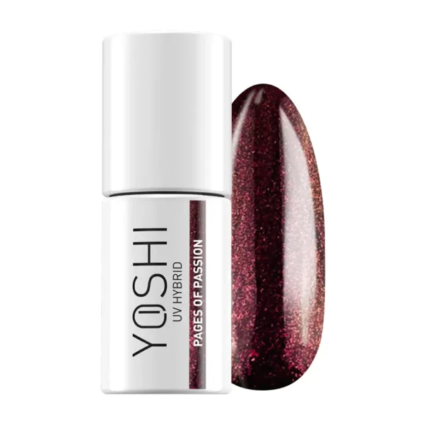 Verniz Yoshi Pages Of Passions - 167 Esmalte de unhas YOSHI UV HYBRID cor PAGES OF PASSION borgonha brilhante