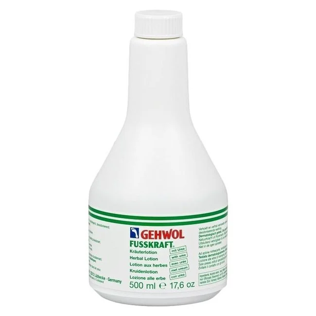 Gehwol Fusskraft Herbal Spray 500ml Frasco branco de GEHWOL FUSSKRAFT loção herbal 500 ml