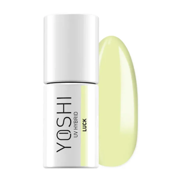 Verniz Yoshi Luck - 712 Frasco de verniz para unhas amarelo claro YOSHI UV HYBRID LUCK