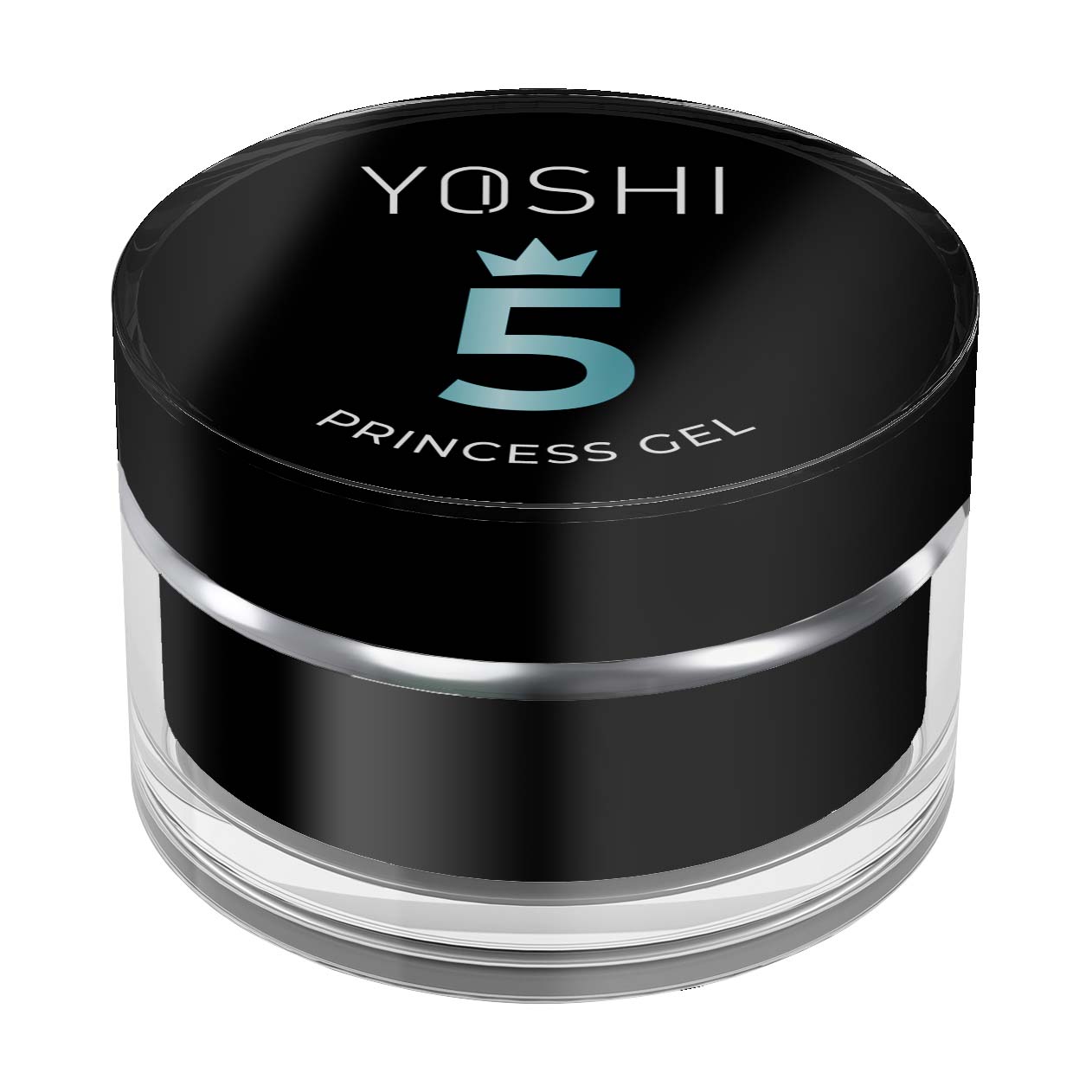 Princess Gel Yoshi Nº5 Recipiente cosmético redondo transparente com tampa preta YOSHI 5 PRINCESS GEL