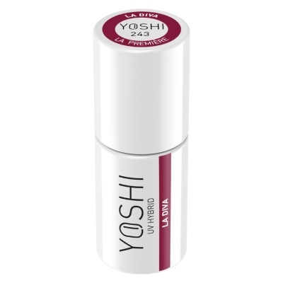 Frasco branco de verniz para unhas YOSHI UV HYBRID 243 La Diva