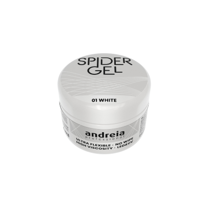 Frasco branco redondo de Spider Gel da andreia professional