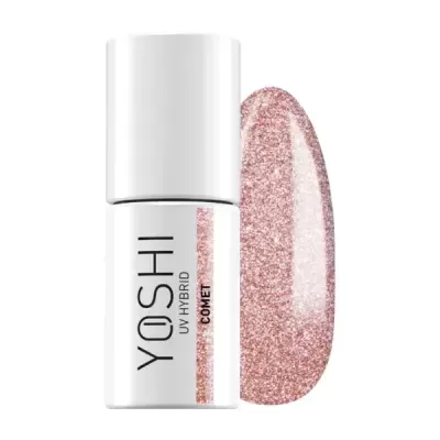 Verniz unhas YOSHI UV Hybrid cor Comet rosa metálico