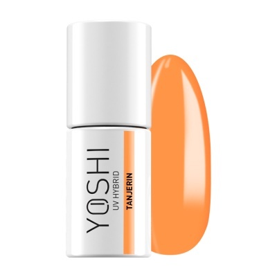Verniz UV híbrido YOSHI na cor laranja Tanjerin com frasco branco