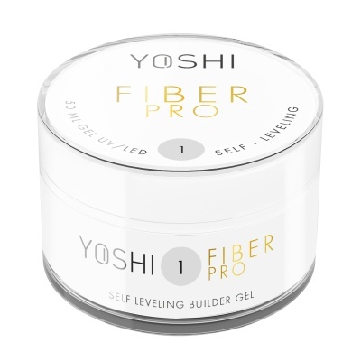 Pote branco cilíndrico de gel para unhas YOSHI FIBER PRO 1.