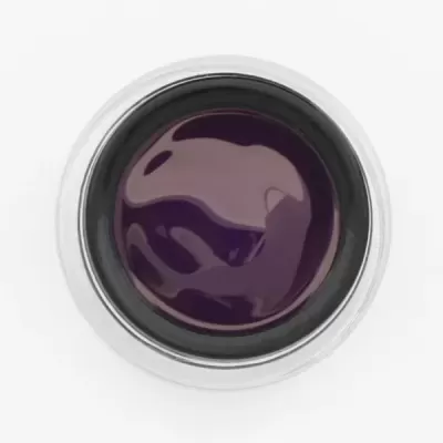 Frasco de gel roxo para unhas visto de cima