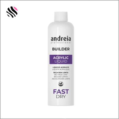Frasco branco de líquido acrílico Builder da andreia professional