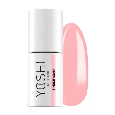 Frasco branco de verniz de unhas YOSHI UV HYBRID com cor rosa claro