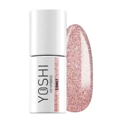 Verniz para unhas rosa brilho metálico YOSHI UV HYBRID COMET