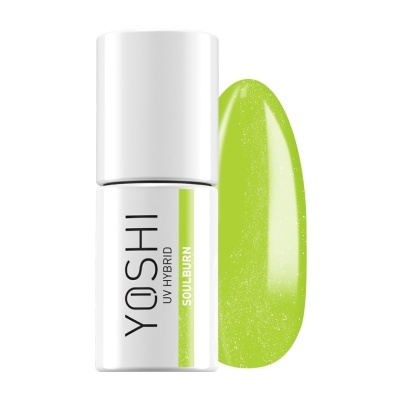 Verniz para unhas UV Hybrid YOSHI cor verde com brilho em frasco branco