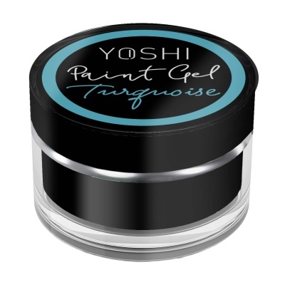 Gel de pintura YOSHI Paint Gel Turquoise em embalagem de vidro com tampa preta