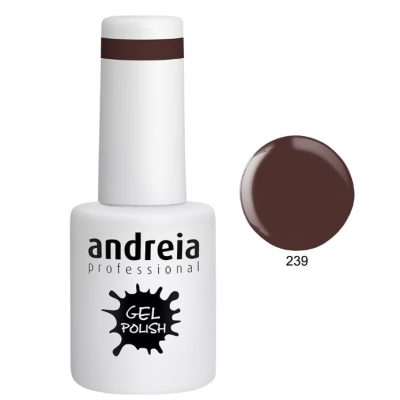 Frasco de esmalte de gel castanho escuro Andreia Professional número 239