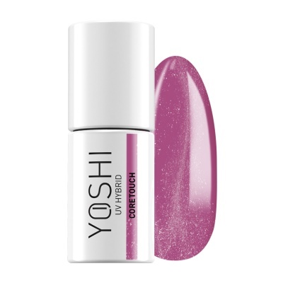 Verniz para unhas rosa cintilante YOSHI UV HYBRID CORETTOUCH