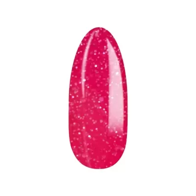 Amostra de verniz para unhas rosa com glitter prateado
