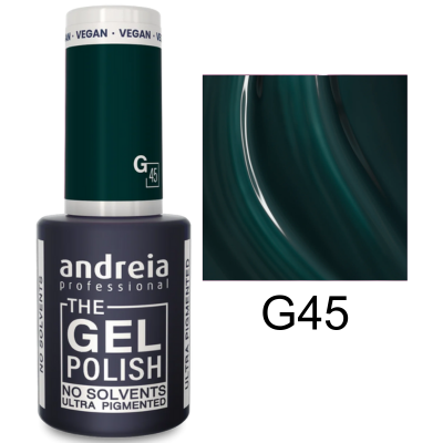 Frasco de verniz gel para unhas Andreia Professional The Gel Polish cor G45 verde escuro brilhante