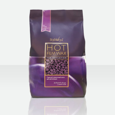 Embalagem roxa de cera quente de filme ItalWax para depilação