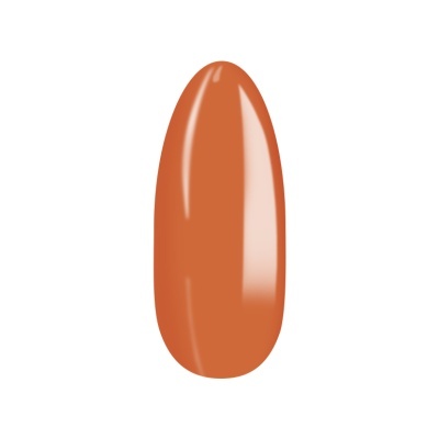 Verniz de unhas laranja castanho brilhante, formato oval