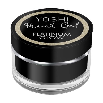 Frasco de gel para pintura Yoshi Platinum Glow com tampa preta e detalhes dourados