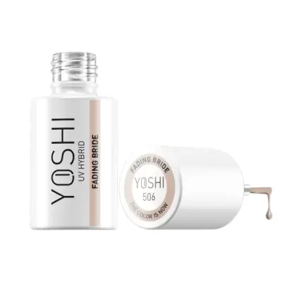 Frasco de verniz gel UV híbrido YOSHI FADING BRIDE aberto