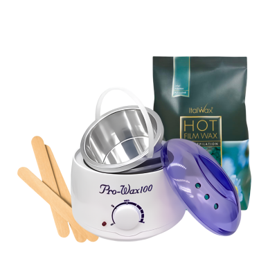 Conjunto de depilação com aquecedor de cera Pro-Wax100 e cera em grãos ItalWax